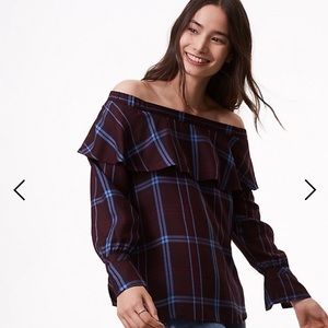 NWT Loft Ruffle Off-Shoulder Top